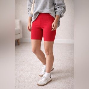 Women's Alo Red Biker Shorts